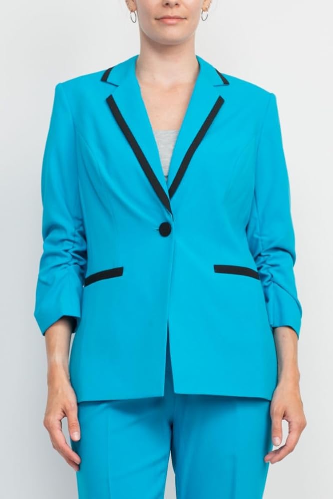 Amazon.com: JOHN MEYER Notched Collar Jacket & Banded Waist